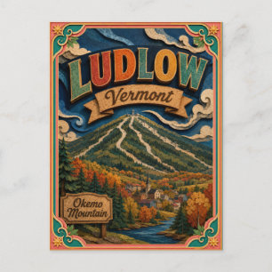 PopCut States Ludlow Vermont Paper Art Postcard