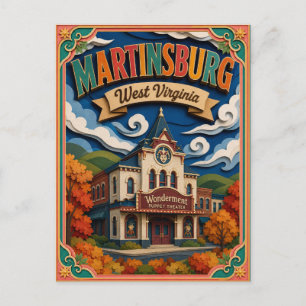 PopCut States Martinsburg West Virginia Paper Art Postcard