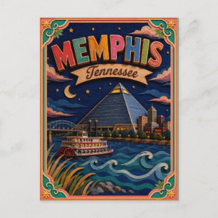 PopCut States Memphis Tennessee Paper Art Postcard