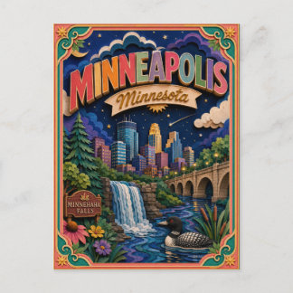 PopCut States Minneapolis Minnesota Paper Art Postcard