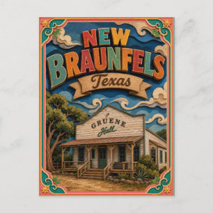 PopCut States New Braunfels Texas Paper Art Postcard