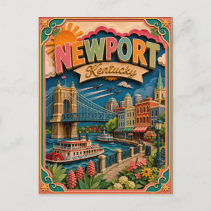 PopCut States Newport Kentucky Paper Art Postcard