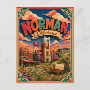 PopCut States Norman Oklahoma Paper Art Postcard