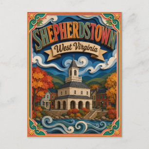 PopCut States Shepherdstown West Virginia Art Postcard
