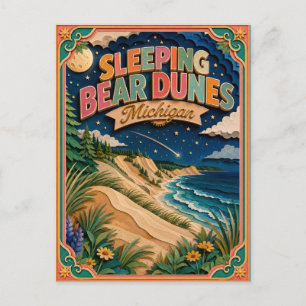 PopCut States Sleeping Bear Dunes Michigan Art Postcard