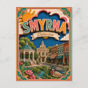 PopCut States Smyrna Delaware Paper Art Postcard