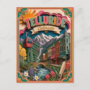 PopCut States Telluride Colorado Paper Art Postcard