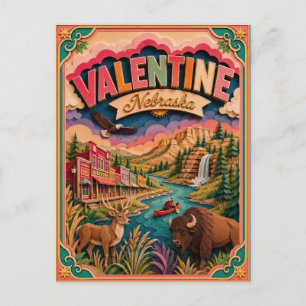 PopCut States Valentine Nebraska Paper Art Postcard
