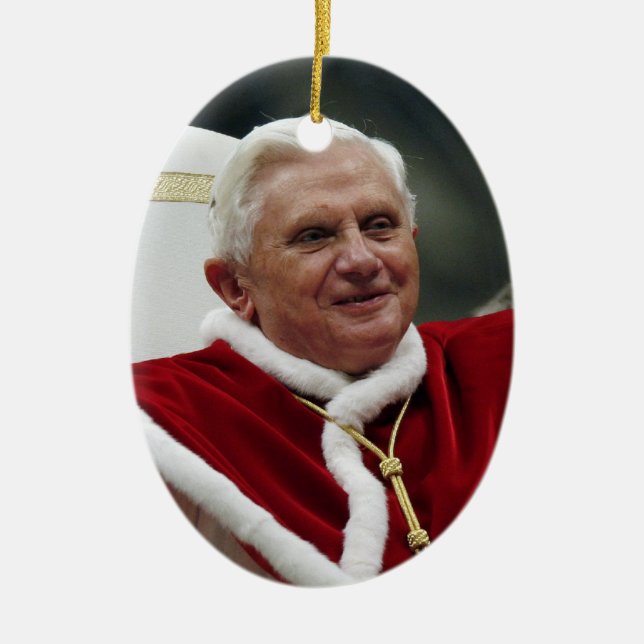 Pope Benedict XVI Ceramic Ornament (Front)