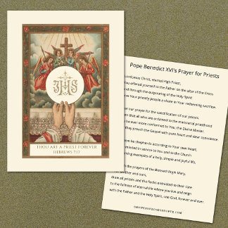 Pope Benedict XVI Prayer for Priests Card