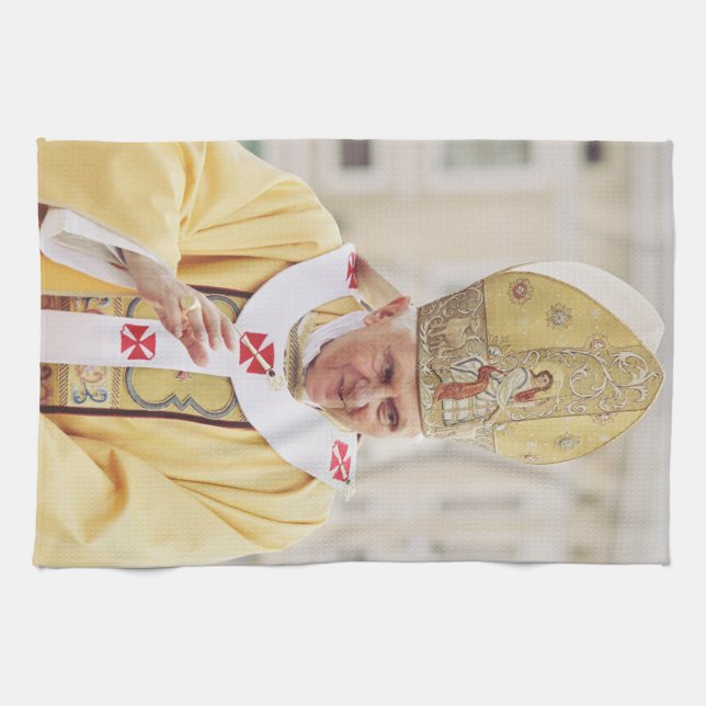 Pope Benedict XVI theologian of truth and humility Kitchen Towel (Horizontal)