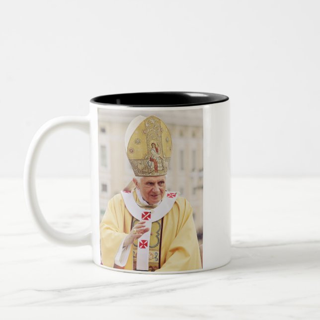 Pope Benedict XVI Two-Tone Coffee Mug (Left)