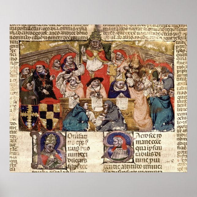 Pope Boniface VIII  presiding over a Poster (Front)
