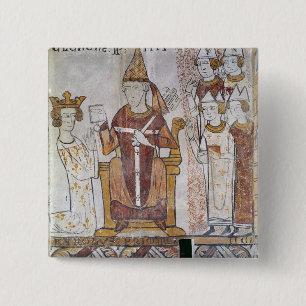 Pope Clement IV Investing Charles of Anjou 2 Inch Square Button