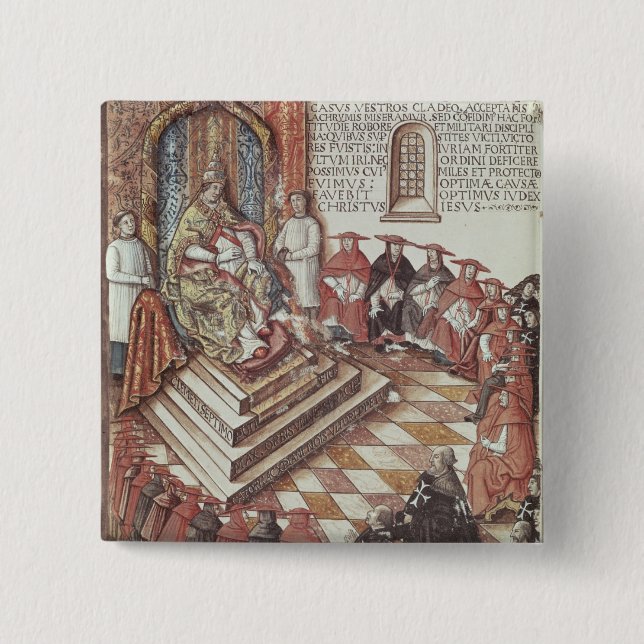 Pope Clement VII 2 Inch Square Button (Front)