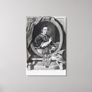 Pope Clement XIV, engraved by Domencio Cunego Canvas Print