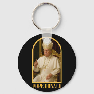 Pope Donald Trump Pope Trump Political Satire Funn Keychain