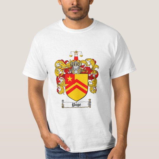 Pope Family Crest Pope Coat of Arms TShirt Zazzle.ca