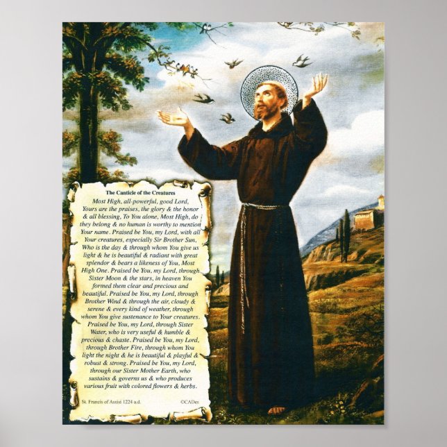 Pope Francis Canticle of the Creatures St Francis Poster (Front)