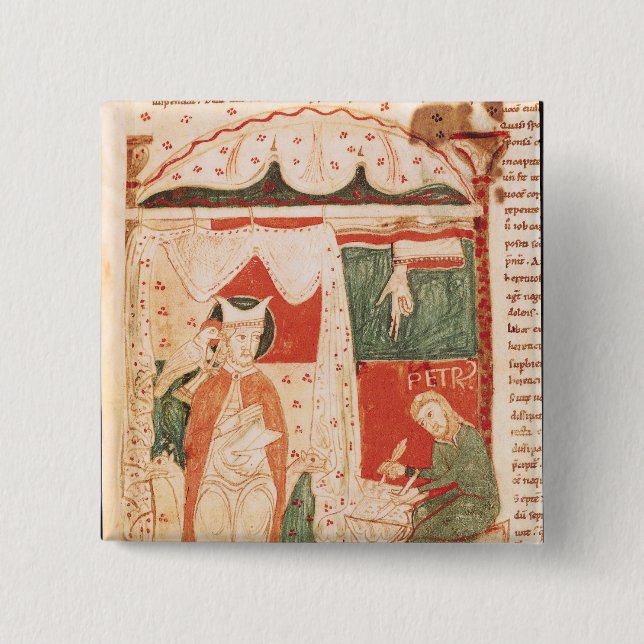 Pope Gregory I the Great 2 Inch Square Button (Front)