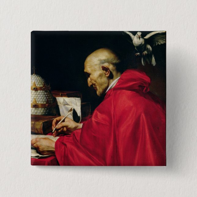 Pope Gregory the Great 2 Inch Square Button (Front)