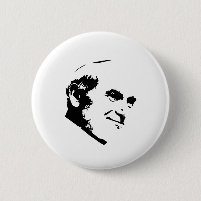 Pope John Paul II Face White 2 Inch Round Button (Front)