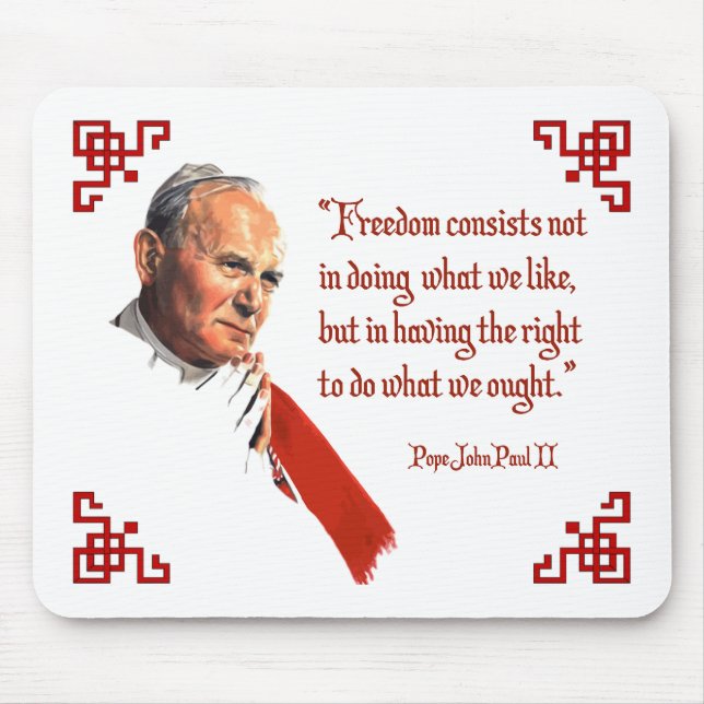 Pope John Paul II Freedom Mousepad (Front)