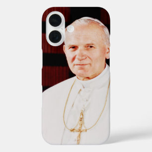 Pope John Paul II Silver Plated Necklace iPhone 16 Case