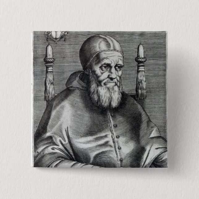 Pope Julius II 2 Inch Square Button (Front)