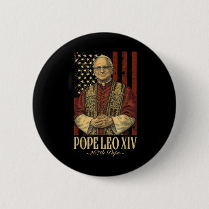 Pope Leo And America Us Pope Leo Xiv 2 Inch Round Button
