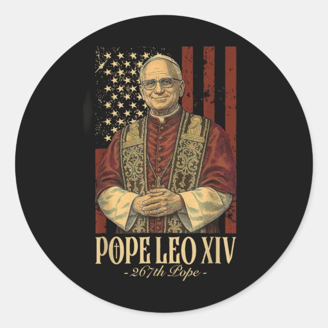 Pope Leo And America Us Pope Leo Xiv  Classic Round Sticker (Front)
