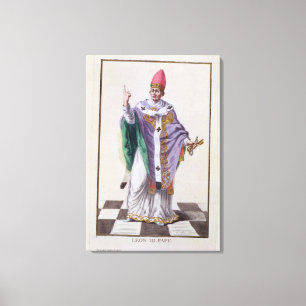 Pope Leo III (795-816) from 'Receuil des Estampes, Canvas Print