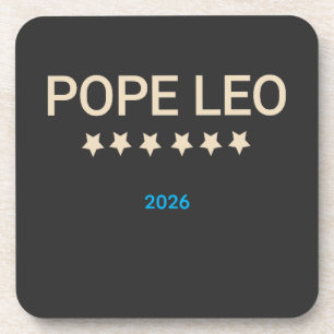 pope Leo text with stars team Coaster