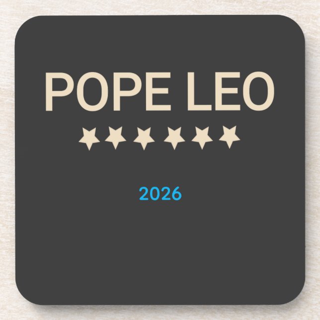 pope Leo text with stars team  Coaster (Front)
