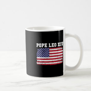 Pope Leo Xiv 14th First American Pope Usa Flag Vin Coffee Mug