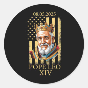 Pope Leo Xiv, American Flag 2025 Vatican Leo Xiv E Classic Round Sticker