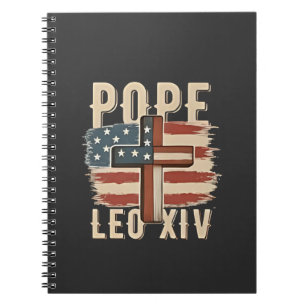 Pope Leo XIV Christian Church Da Pope USA Flag Notebook