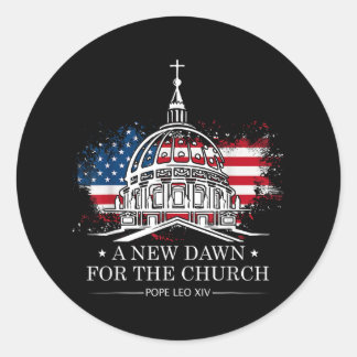 Pope Leo Xiv Christian Freedom Art  Classic Round Sticker