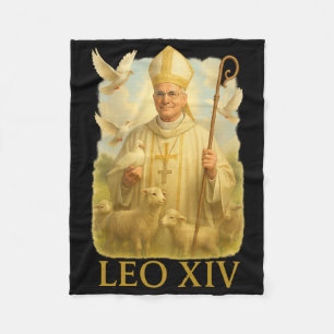 Pope Leo Xiv Doves - Christian Catholic Faith Insp Fleece Blanket