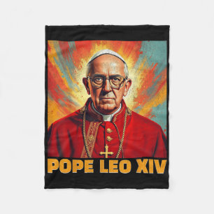Pope Leo Xiv New American Pope 2025 Funny Fleece Blanket