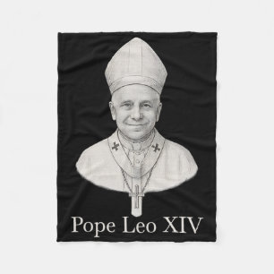 Pope Leo Xiv Portrait Fleece Blanket