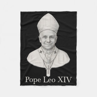 Pope Leo Xiv Portrait Fleece Blanket
