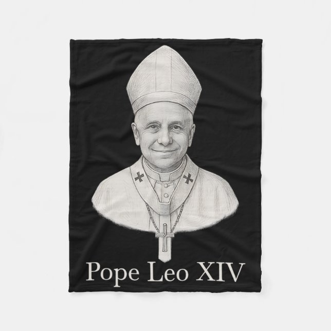 Pope Leo Xiv Portrait  Fleece Blanket (Front)