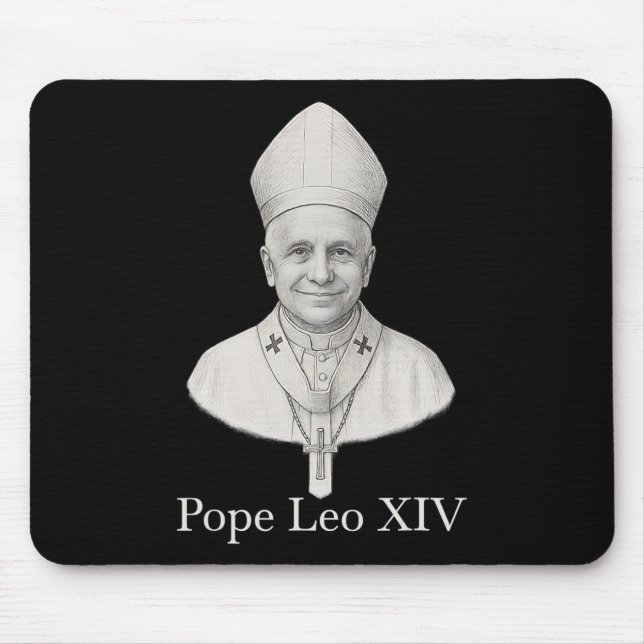 Pope Leo Xiv Portrait  Mouse Pad (Front)