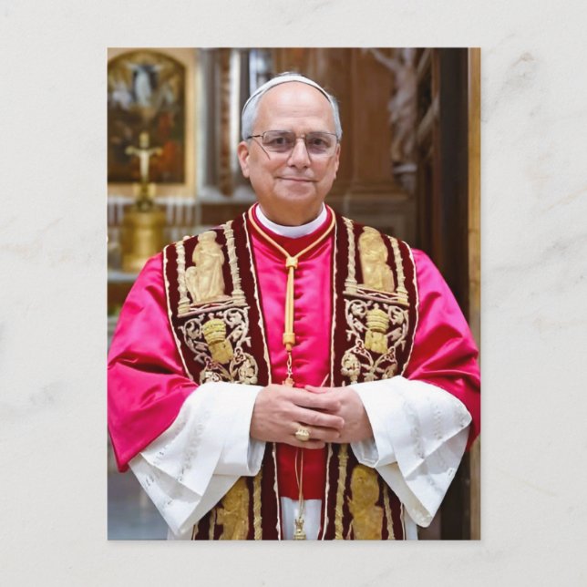 Pope Leo XIV portrait  Postcard (Front)