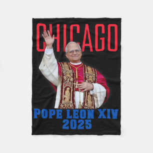 Pope Leon Xiv 2025 – Chicago’s First American Pope Fleece Blanket