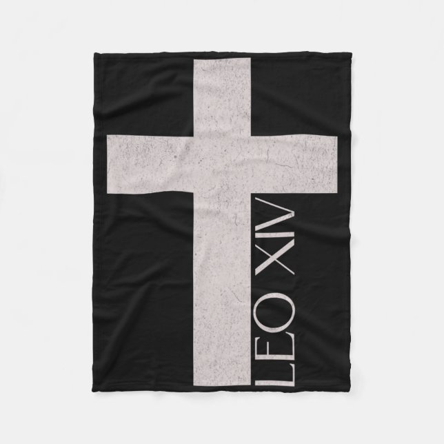 Pope Leon Xiv  Fleece Blanket (Front)