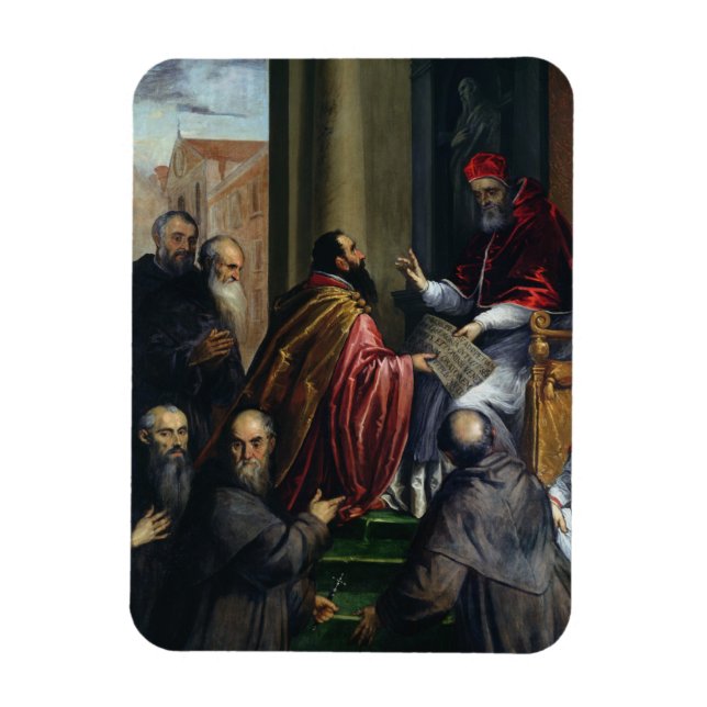 Pope Paul IV Handing over a Statute Magnet (Vertical)