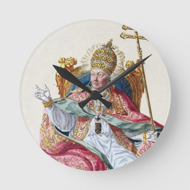 Pope Pius VI (1717-99) from 'Receuil des Estampes, Round Clock (Front)