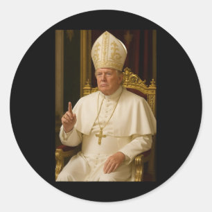 Pope President Trump Pope Donald Trump Men Women  Classic Round Sticker